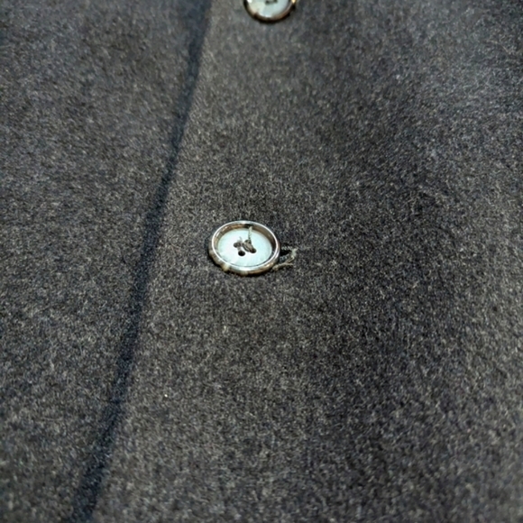 Mario Valente Merino Lambswool Coat 40 Charcoal Black Made In Italy Quiet Luxury - Picture 2 of 13